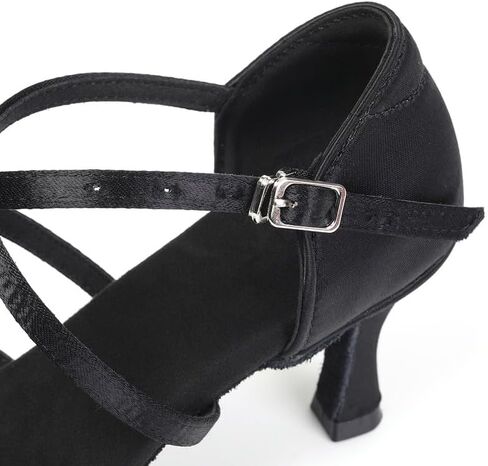 أحذية SWDZM للسيدات من الساتان للرقص اللاتيني، أحذية رقص السالسا والتز، موديل 1213DB in Kuwait