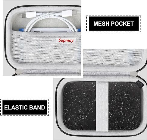 Hard Carrying Case for HP Sprocket Portable 2x3 Instant Color Photo Printer, Wireless Bluetooth Portable Printer, Storage Holder Bag with Mesh Pocket for Photo Paper, USB Cable, Grey in Kuwait