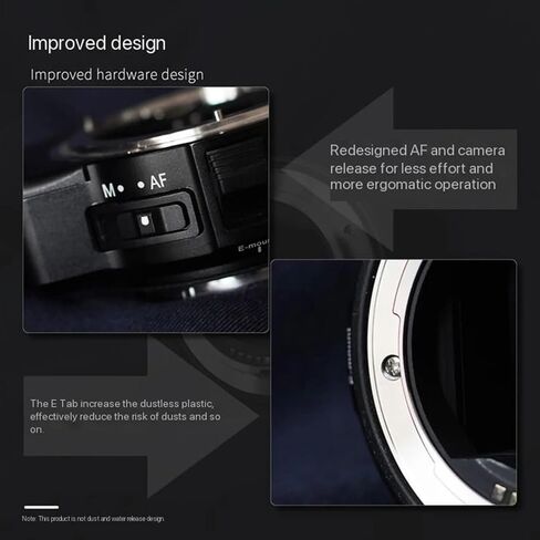 محول Monster LA-FE2 محول التركيز التلقائي لعدسة Nikon F Mount إلى Sony E Mount Camera حلقة محول إلكتروني، حلقة محول عدسة مع محرك مزدوج مدمج، جيل جديد in Kuwait