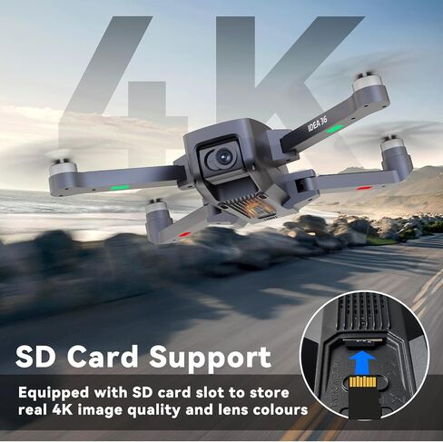 36GPS Drone with Camera, Drones with camera for adults 4k with Brushless Motors, 5G WiFi Transmission, Optical Streaming Positioning,, Follow Me, GPS Return, Flight Time 36 Minutes ,drones for kids/beginners in Saudi Arabia