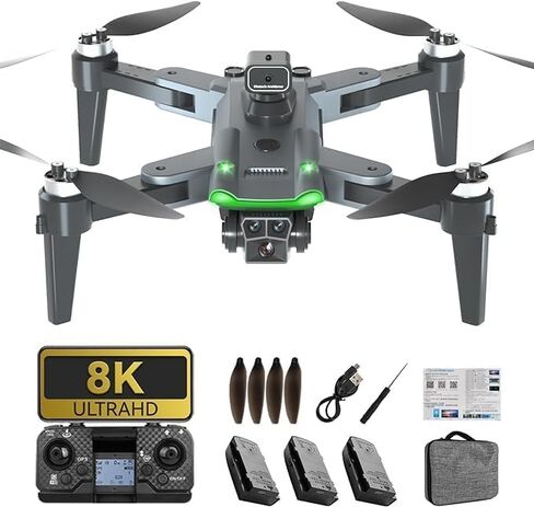 Drone with Camera for Adults 4K, Triple Camera, 360° Obstacle Avoidance, GPS Drone, 90 Mins Flight, 3 Batteries, Brushless Motor, 90° Adjustable Lens, 5GHz Transmission, Auto Return, Follow Me, 4K Drones for Adults and Beginners........ in Saudi Arabia
