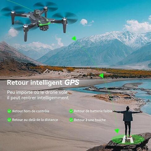 Drone with Camera for Adults 4K, Triple Camera, 360° Obstacle Avoidance, GPS Drone, 90 Mins Flight, 3 Batteries, Brushless Motor, 90° Adjustable Lens, 5GHz Transmission, Auto Return, Follow Me, 4K Drones for Adults and Beginners........ in Saudi Arabia