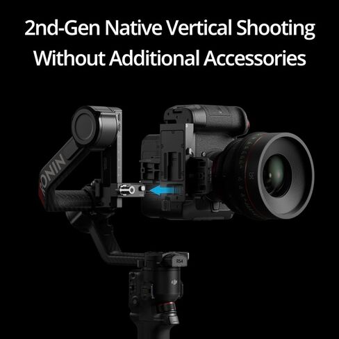 DJI RS 4 Pro, 3-Axis Gimbal Stabilizer for DSLR & Cinema Cameras Canon/Sony/Panasonic/Nikon/Fujifilm, 2nd-Gen Native Vertical Shooting, 4.5kg (10lbs) Payload, Dual Focus & Zoom Motors in Saudi Arabia