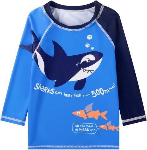 Baby Toddler Boys UPF 50+ Rashguard Set Swimsuit with Sun Hat Bathing Suit Swimwear for Beach Pool Sun Protection in Saudi Arabia