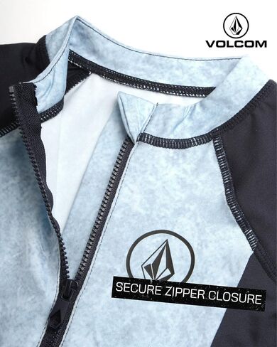 بدلة سباحة Rashguard للأولاد من Volcom Baby - عامل حماية من الشمس 50+ قطعة واحدة بدلة استحمام قصيرة الأكمام - ملابس سباحة للحماية من الشمس (12M-4T) in Saudi Arabia