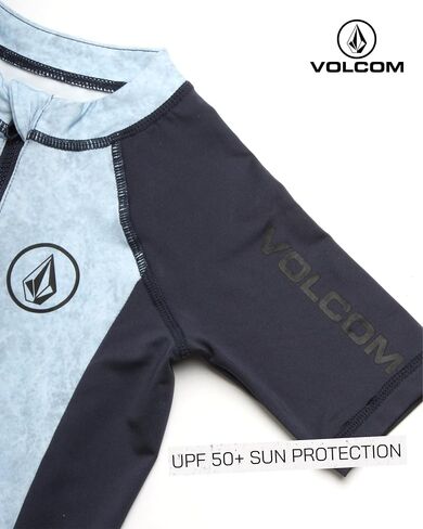 بدلة سباحة Rashguard للأولاد من Volcom Baby - عامل حماية من الشمس 50+ قطعة واحدة بدلة استحمام قصيرة الأكمام - ملابس سباحة للحماية من الشمس (12M-4T) in Saudi Arabia