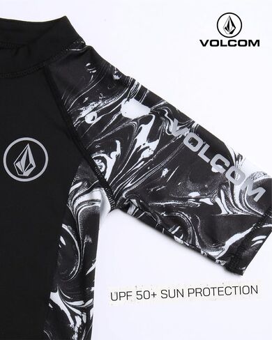 بدلة سباحة Rashguard للأولاد من Volcom Baby - عامل حماية من الشمس 50+ قطعة واحدة بدلة استحمام قصيرة الأكمام - ملابس سباحة للحماية من الشمس (12M-4T) in Saudi Arabia