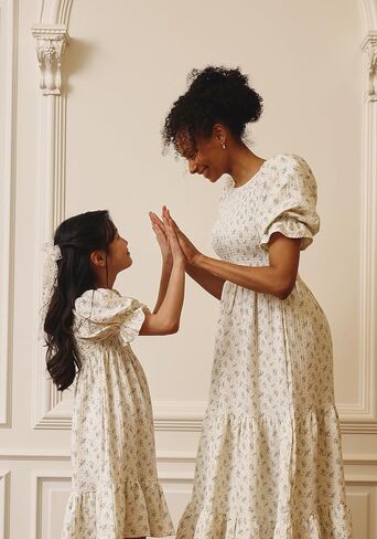 لا شيء يناسب ولكن فستان حمل نسائي من القطن 100% من كيت، فستان حمل طويل كاجوال مزين بالزهور لحفلات استقبال المولود الجديد in Kuwait