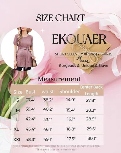 Ekouaer Maternity Tops Short Sleeve Pregnancy Shirt Tee Tunic Casual T Shirts Blouses Clothes S-XXL in Saudi Arabia