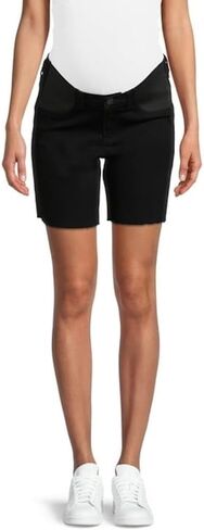 Time and Tru Women's Maternity Black Wash Denim Bermuda Shorts (X-Large 16-18) in Saudi Arabia