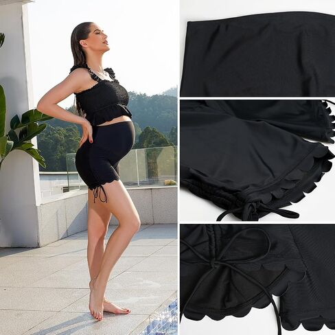 Bhome Maternity Swim Bottom High Waisted Maternity Swim Shorts Pregnant Swim Suit in Saudi Arabia