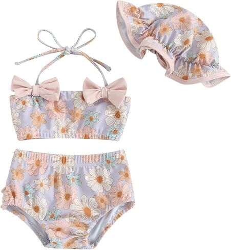 Toddler Girls Two Pieces Swimsuit Infant Baby Girls Bathing Suit Swimwear Summer Beach Bathing Suit in Saudi Arabia