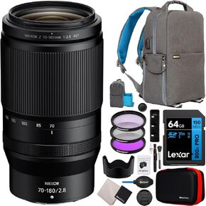 Nikon NIKKOR Z 70-180mm f/2.8 Telephoto Zoom FX Lens for Z Mirrorless Cameras | Bokeh Portrait Sports Action Wildlife Macro Photography | Bundle with Deco Gear Accessory Kit | USA Authorized Model in Kuwait