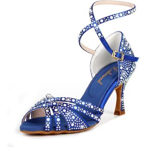 Latinsoul Y205-36 Women's Crystal Rhinestone Latin Dance High Heel Shoes - Stylish Adjustable Strap Design Comfortable Dance Shoes in Saudi Arabia