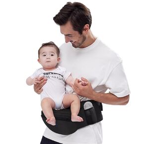 Baby Hip Carrier,Adjustable Extended Waistband with Various Pockets-Ergonomic,Baby Carrier with Hip Seat for Newborns & Toddlers(Black) in Saudi Arabia