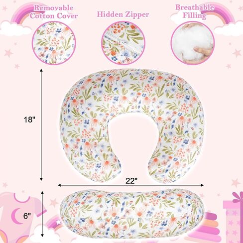 Nursing Pillow & Breastfeeding Pillow – Ergonomic C-Shape for Breastfeeding & Bottle Feeding, Standard Size Breathable with Washable Cover, Hypoallergenic,Tummy Time & Sitting Support (0-12Months) in Saudi Arabia