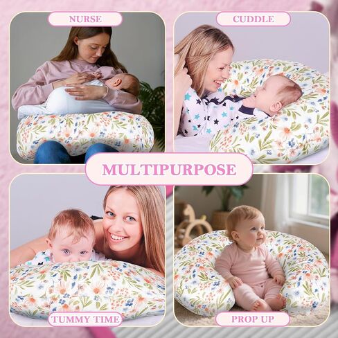 Nursing Pillow & Breastfeeding Pillow – Ergonomic C-Shape for Breastfeeding & Bottle Feeding, Standard Size Breathable with Washable Cover, Hypoallergenic,Tummy Time & Sitting Support (0-12Months) in Saudi Arabia