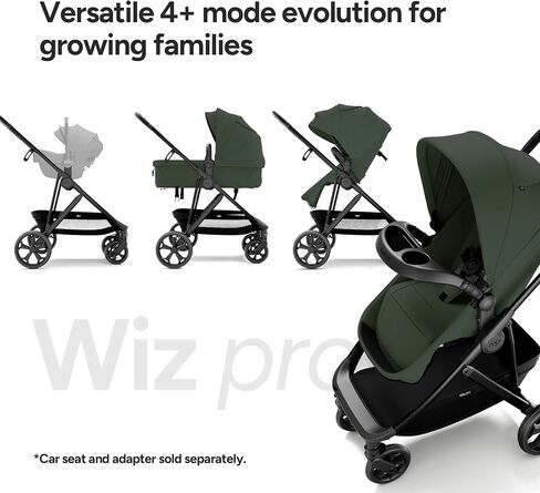 Mompush Wiz Pro Baby Stroller with Bassinet Mode, Snack Tray Included | Reversible Seat Newborn to 50 lbs Large Canopy All-Terrain Wheels Large Storage Basket One-Hand Compact Fold in Saudi Arabia