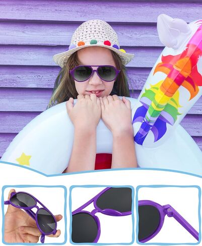 TOODOO 60 Packs Kids Sunglasses Bulk Neon Sunglasses for Kids and Adults Glasses with Dark Lenses 80's Style for Party Favors Beach Pool Birthday Outdoor Summer Activity Supplies in Saudi Arabia