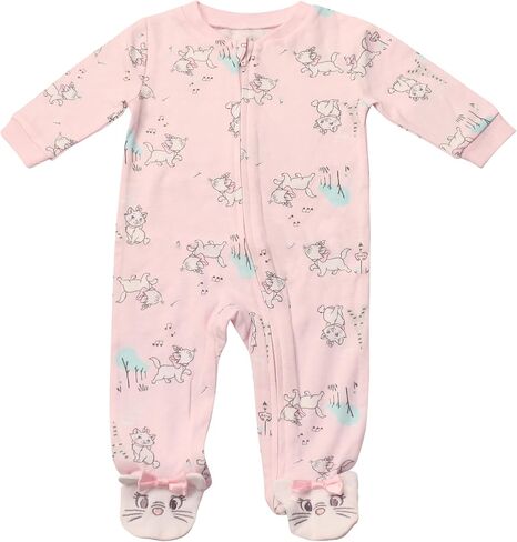 Magic Threadz Disney Clothes Baby Girls Quilted Footie Coveralls Winnie the Pooh, Bambi and Marie Printed Onesie (0/3M-6/9M) in Saudi Arabia