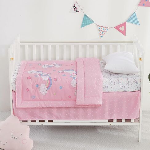 Viviland 3 Pieces Baby Bedding Set for Boy Girls, Baby Bedding Set for Newborn, Infant & Toddler - Unicorn in Kuwait