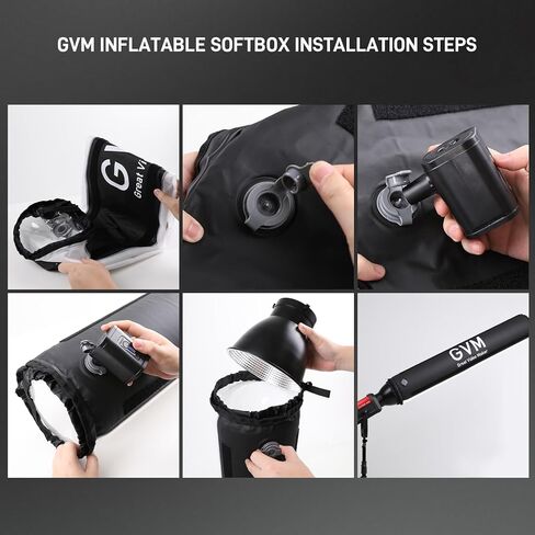 GVM 43 "/ 110 سم قابلة للطي قابلة للطي قابلة للطي ، مربع ناعم طري محمول ، متوافق مع GVM 200B/ 300B/ 500B/ 650B وضوء Bowens آخر لتسجيله ، الصور in Kuwait