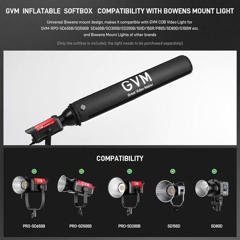 GVM 43 "/ 110 سم قابلة للطي قابلة للطي قابلة للطي ، مربع ناعم طري محمول ، متوافق مع GVM 200B/ 300B/ 500B/ 650B وضوء Bowens آخر لتسجيله ، الصور in Kuwait