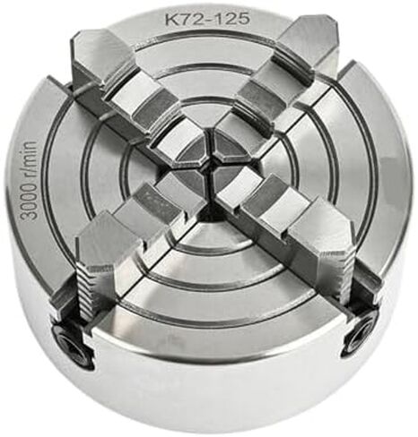 مخرطة مستقلة 4-JAW Chuck 125mm K72-125 مع أداة تصاعد 3 حفرة-مشاريع دقة للأعمال الخشبية ، وأعمال المعادن ، و DIY in Kuwait