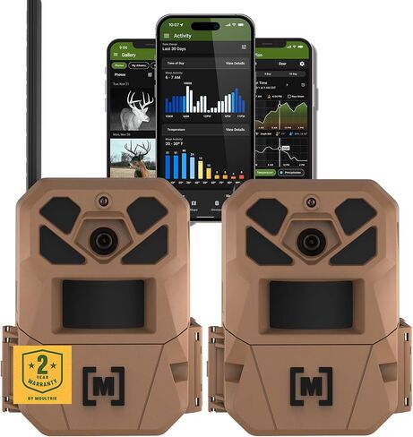 Moultrie Edge 3 Cellular Trail Camera - 2 Pack - 40MP HD Photo Capture - 1080p Low-Glow Flash - GPS - Multi-Carrier Auto-Connect - Built-in Memory - 0.5s Trigger Speed - AI Buck Detection in Saudi Arabia