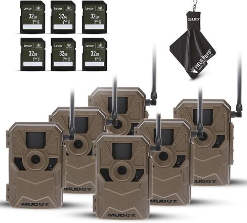 Muddy Merge 3 عبوات كاميرات درب خلوية-26 ميجابكسل ، LTE Dual SIM ، الرؤية الليلية الملونة ، التحكم في التطبيق-تشمل 3 كاميرات للتغطية النهائية وبطاقات SD و Cleaning Cloth (3pk) in Saudi Arabia