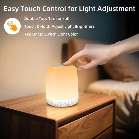 ضوء ليلي LED TOUCH DIMMABLE مع 20 مستوى من السطوع 4 مؤقت البطارية قابلة لإعادة الشحن لغرفة نوم غرفة معيشة حضانة الأطفال المنزل للأطفال والبالغين الرضاعة الطبيعية مساعدة نوم أبيض in Saudi Arabia