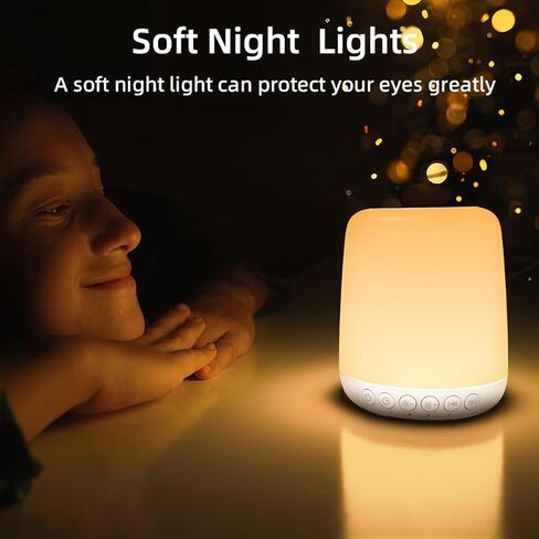 ضوء ليلي LED TOUCH DIMMABLE مع 20 مستوى من السطوع 4 مؤقت البطارية قابلة لإعادة الشحن لغرفة نوم غرفة معيشة حضانة الأطفال المنزل للأطفال والبالغين الرضاعة الطبيعية مساعدة نوم أبيض in Saudi Arabia