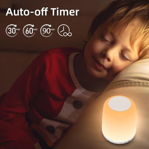 ضوء ليلي LED TOUCH DIMMABLE مع 20 مستوى من السطوع 4 مؤقت البطارية قابلة لإعادة الشحن لغرفة نوم غرفة معيشة حضانة الأطفال المنزل للأطفال والبالغين الرضاعة الطبيعية مساعدة نوم أبيض in Saudi Arabia