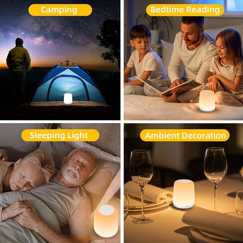 ضوء ليلي LED TOUCH DIMMABLE مع 20 مستوى من السطوع 4 مؤقت البطارية قابلة لإعادة الشحن لغرفة نوم غرفة معيشة حضانة الأطفال المنزل للأطفال والبالغين الرضاعة الطبيعية مساعدة نوم أبيض in Saudi Arabia