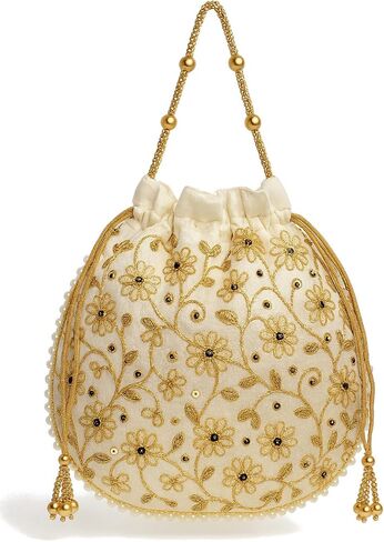 Embroidered Indian Ethnic Potli Bag for Women. Traditional, Handmade, Perfect for Weddings and Other Special Occasions in Kuwait