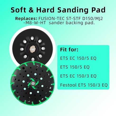 202460 وسادة الصلابة الصلبة و 202458 وسادة الرملي الناعمة ، ل ETSOOL ETS 150/3 EQ ، ETS 150/5 EQ ، ETS EC 150/3 EQ ، ETS EC 150/5 EQ SANDER SANDING PAD 2PACK in Kuwait