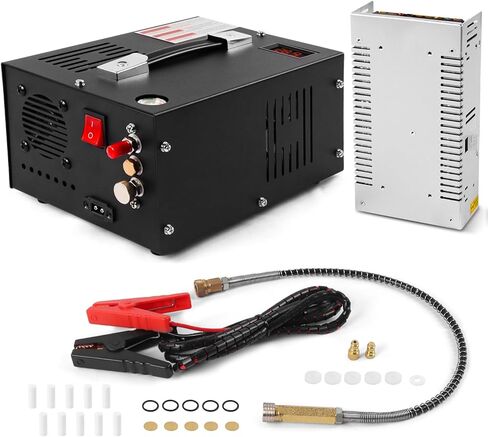 ضاغط الهواء 350W PCP ، 4500psi/30mpa ، 12 فولت DC و 110 فولت AC ، صمام أمان القرص الخالي من الزيت/الماء ، مروحة التبريد المدمجة للبندقية الهوائية ، كرة الطلاء ، خزان SCUBA in Kuwait