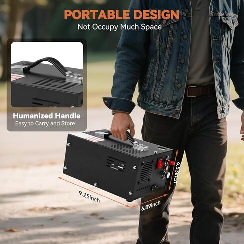 ضاغط الهواء 350W PCP ، 4500psi/30mpa ، 12 فولت DC و 110 فولت AC ، صمام أمان القرص الخالي من الزيت/الماء ، مروحة التبريد المدمجة للبندقية الهوائية ، كرة الطلاء ، خزان SCUBA in Kuwait