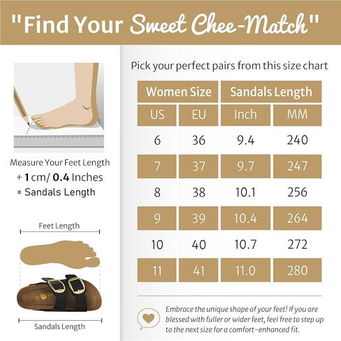 Sweechee Women's Cork Sandals Soft Footbed, Comfortable Slides Shoes for Women in Saudi Arabia