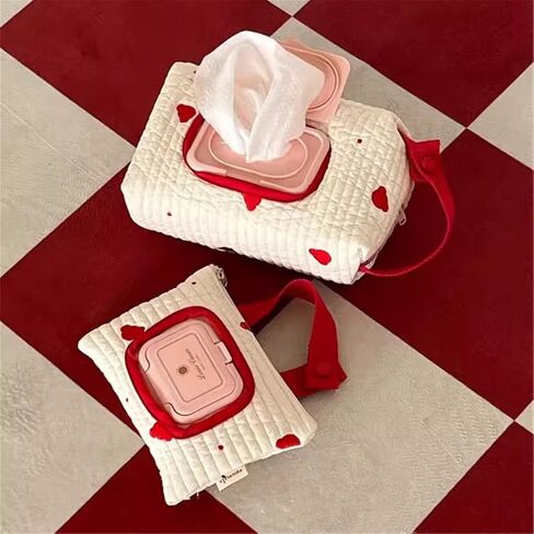Embroidered Bear Stroller Wet Wipe Pouches Portable Baby Wipe Holder Embroidery Baby Wipes Storage Bag for Travel in Kuwait