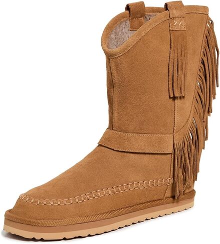 Free People Women's Faye Fringe Pull on Boots Fashion in Saudi Arabia