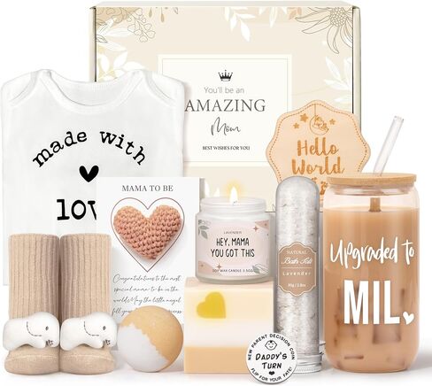 New Mom Gifts for Women, Pregnancy Gifts for New Parents Expecting Mom, New Mom Care Package After Baby, Gender Reveal Gifts, Baby Shower Gifts for Mom to Be, Pregnancy Basket for First Time Moms in Saudi Arabia