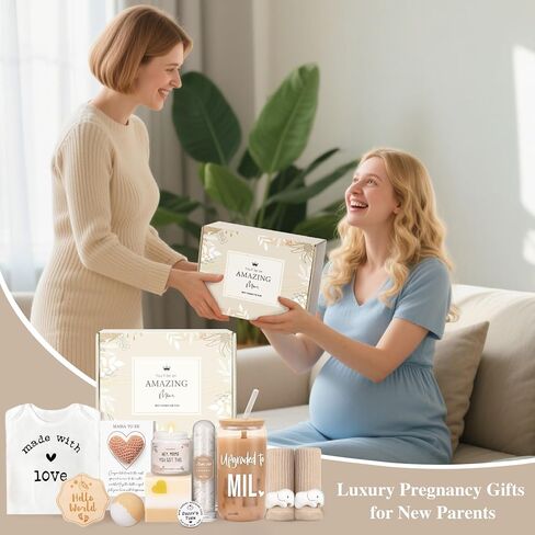 New Mom Gifts for Women, Pregnancy Gifts for New Parents Expecting Mom, New Mom Care Package After Baby, Gender Reveal Gifts, Baby Shower Gifts for Mom to Be, Pregnancy Basket for First Time Moms in Saudi Arabia