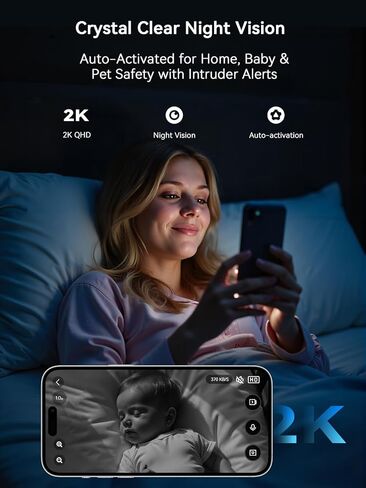 كاميرا أمان داخلية خارجية 2K WIFI CAM 丨 أمن المنزل ، مراقب الأطفال ، كاميرا الحيوانات الأليفة 丨 التحكم في الهواتف الذكية ، تنبيه فوري ، اكتشاف الحركة ، الرؤية الليلية ، السحابة والمحلية ، شارك في الأسرة in Kuwait