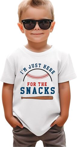 Toddler Baseball Shirt Boys I'm Just Here for The Snacks Baseball T-Shirts in Saudi Arabia