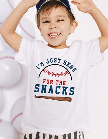 Toddler Baseball Shirt Boys I'm Just Here for The Snacks Baseball T-Shirts in Saudi Arabia