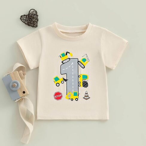 1-4 Year Old Toddler Boy Birthday Shirt Cute Cartoon Animal Print 1st/2nd/3rd/4th Birthday T-Shirt in Saudi Arabia