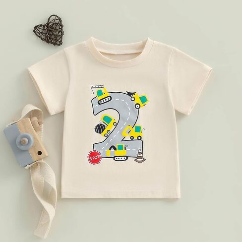 1-4 Year Old Toddler Boy Birthday Shirt Cute Cartoon Animal Print 1st/2nd/3rd/4th Birthday T-Shirt in Saudi Arabia