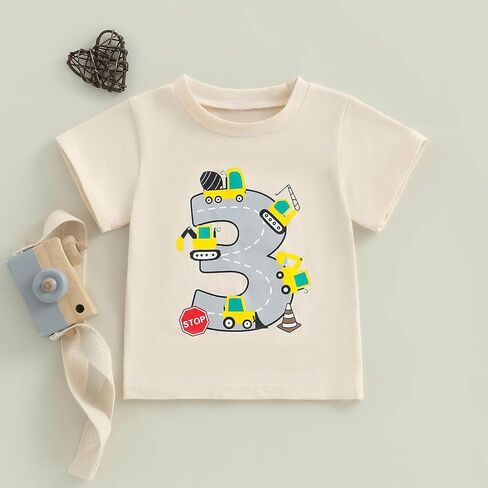 1-4 Year Old Toddler Boy Birthday Shirt Cute Cartoon Animal Print 1st/2nd/3rd/4th Birthday T-Shirt in Saudi Arabia