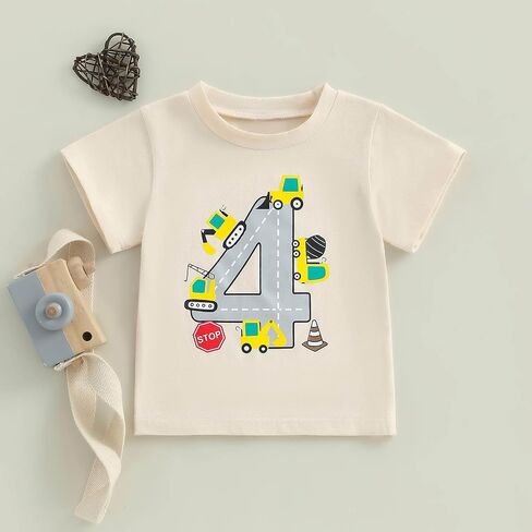1-4 Year Old Toddler Boy Birthday Shirt Cute Cartoon Animal Print 1st/2nd/3rd/4th Birthday T-Shirt in Saudi Arabia